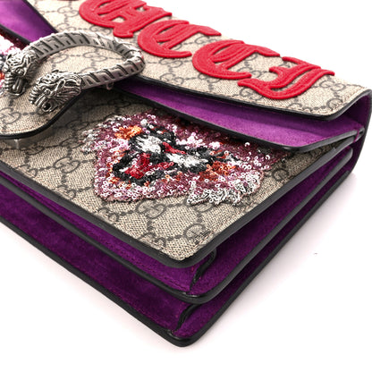 Gucci GG Supreme Monogram Embroidered Small Dionysus Shoulder Bag Purple 7 of 8