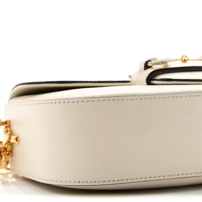 Gucci Azalea Calfskin Crystal Small Horsebit 1955 Chain Shoulder Bag White 9 of 10