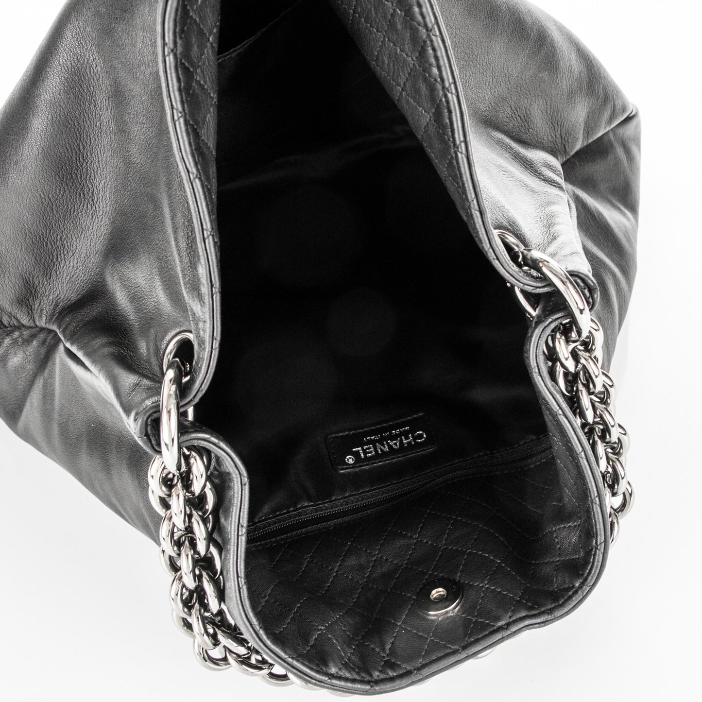 Lambskin Large Soft and Chain Hobo Black