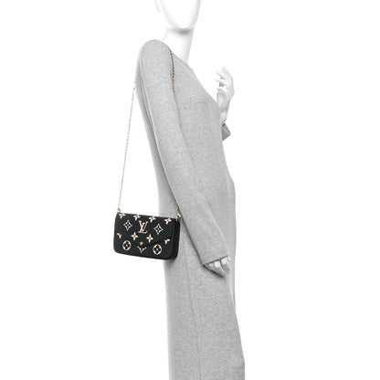 Louis Vuitton Empreinte Monogram Giant Felicie Pochette Black Beige 2 of 11