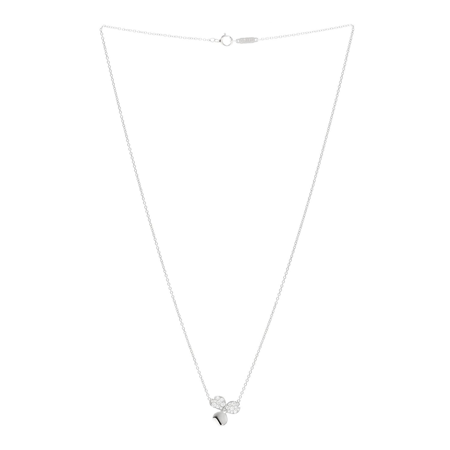 Platinum Diamond .17ctw Paper Flowers Pendant Necklace