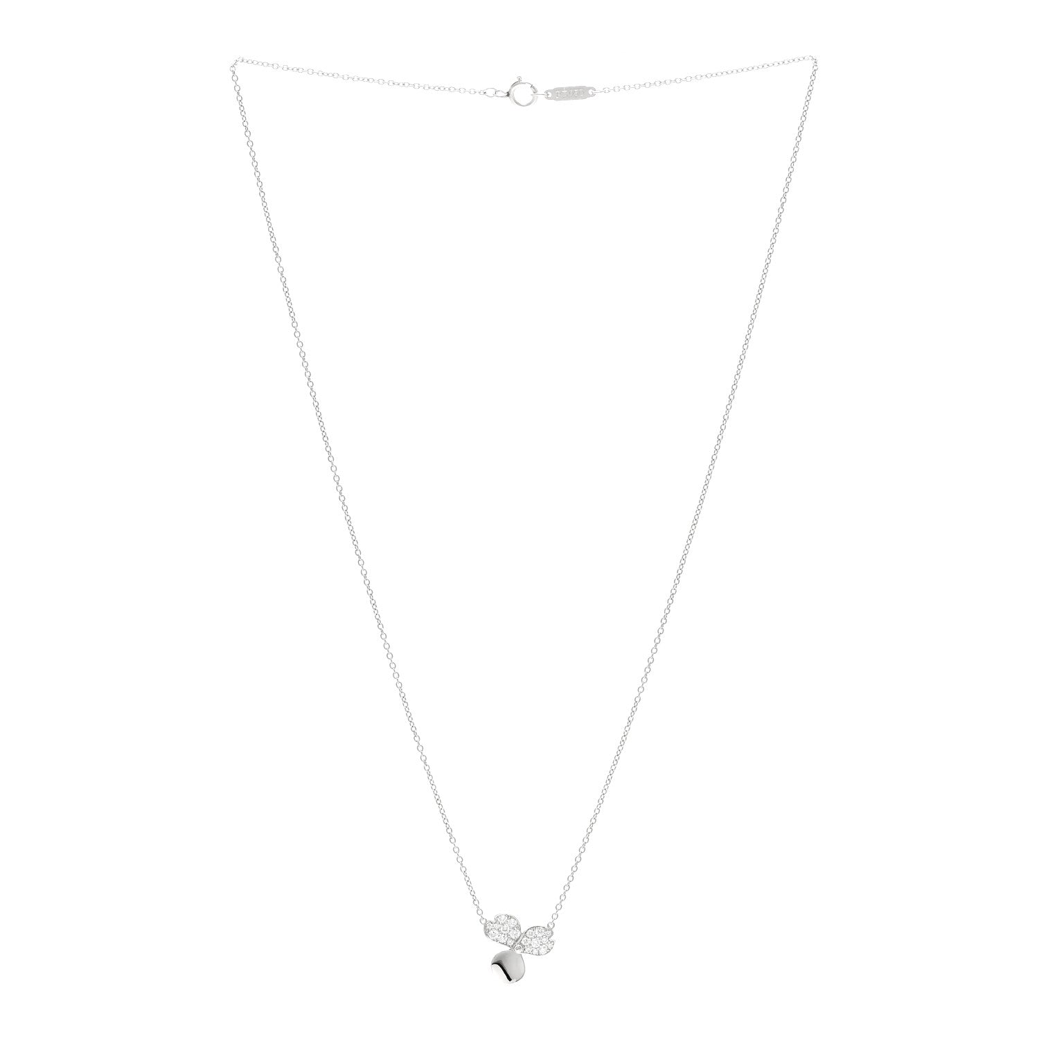 Tiffany Platinum Diamond .17ctw Paper Flowers Pendant Necklace 3 of 5