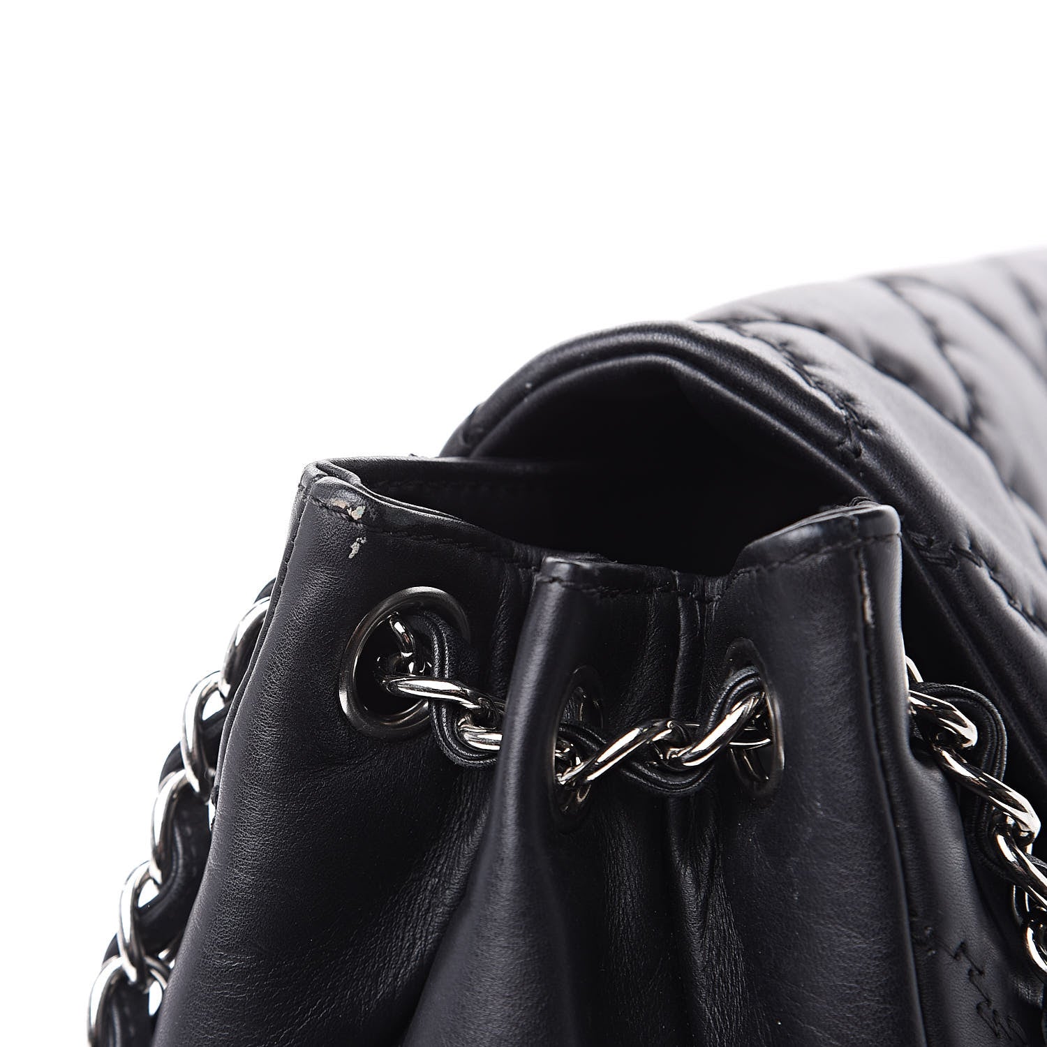 Chanel Calfskin Double Stitch Large Hamptons Flap Bag Black 15 of 16