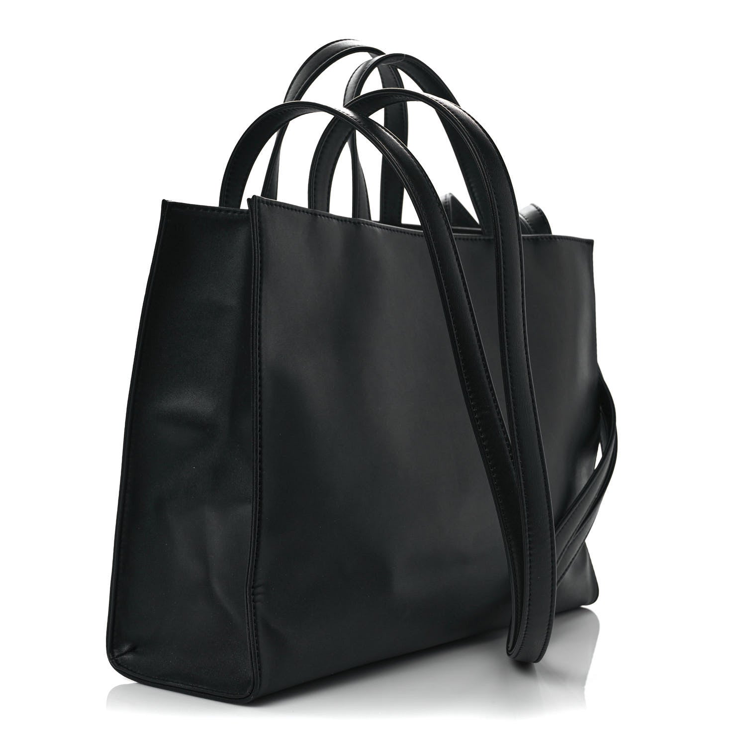 Telfar Vegan Leather Medium Shopping Bag Black 3 of 11