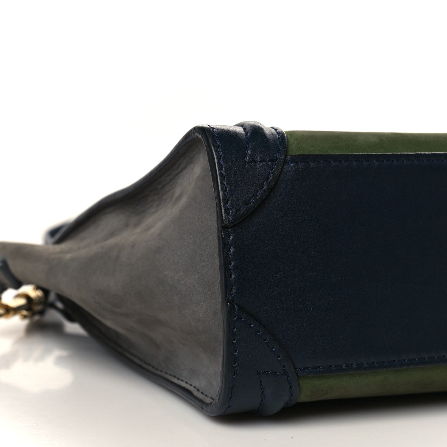 Celine Nubuck Smooth Calfskin Nano Tri-Color Luggage Green 7 of 8
