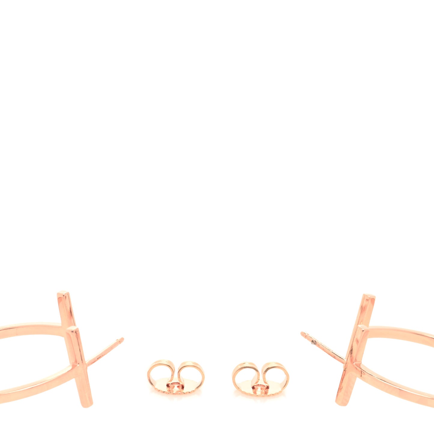 18K Rose Gold Medium T Wire Hoop Earrings