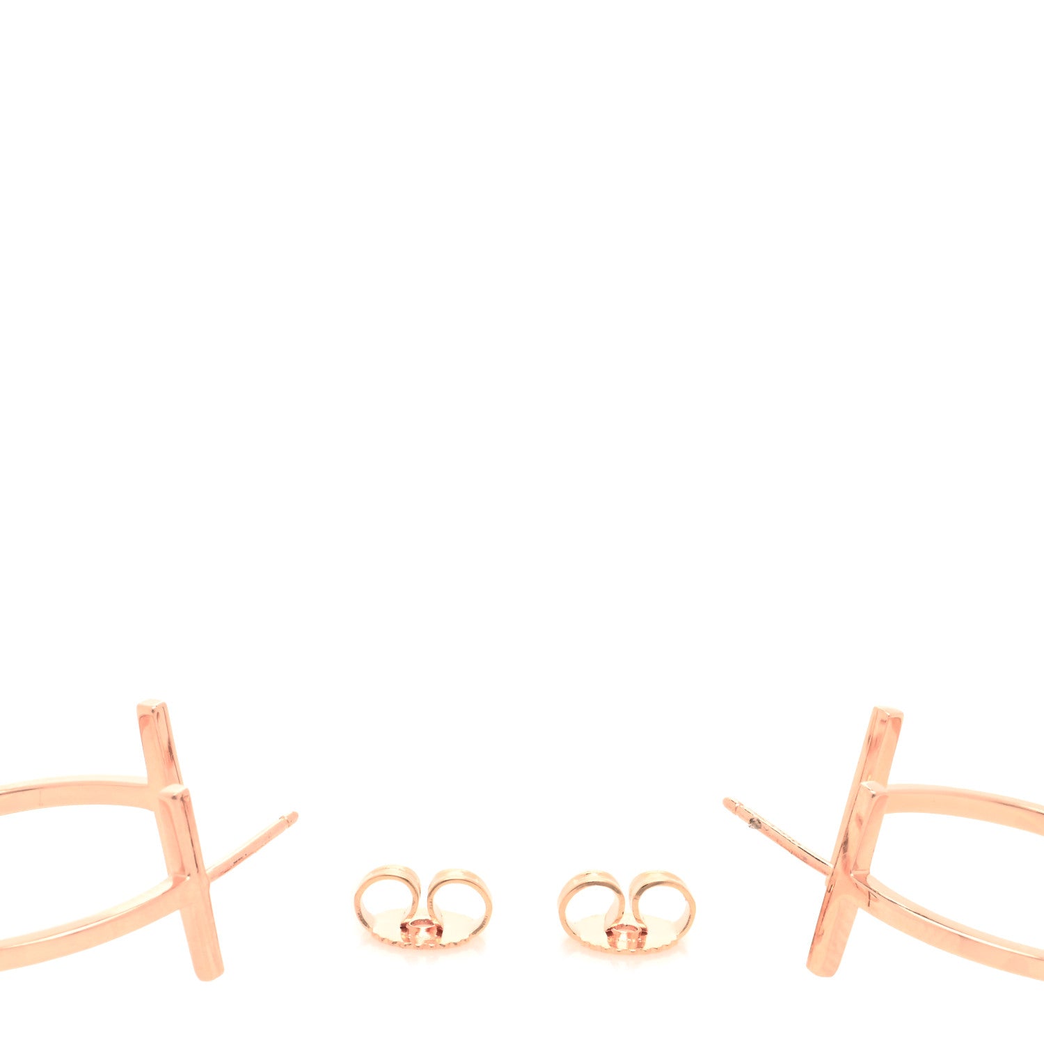 Tiffany 18K Rose Gold Medium T Wire Hoop Earrings 3 of 4