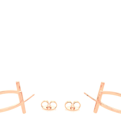 Tiffany 18K Rose Gold Medium T Wire Hoop Earrings 3 of 4
