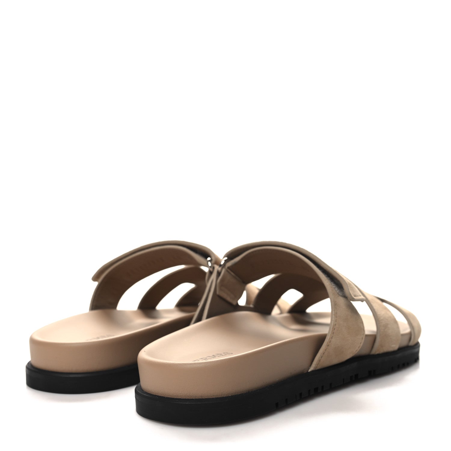Hermes Suede Goatskin Womens Chypre Sandals 40 Beige Argile 4 of 10