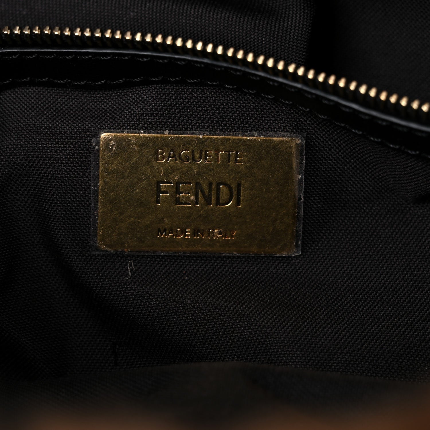 Fendi Shearling Vitello Dolce Macro FF 1974 Baguette Tobacco Black 6 of 10