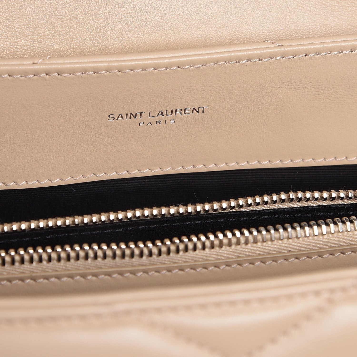Saint Laurent Calfskin Y Quilted Monogram Medium Loulou Chain Satchel Nude Powder 6 of 8