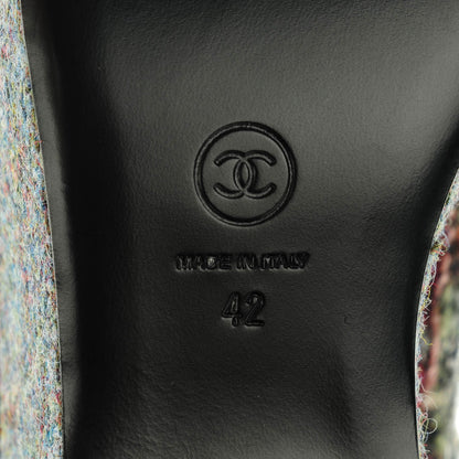 Chanel Tweed Lace Up 85 Wedges 42 Multicolor Black 6 of 9