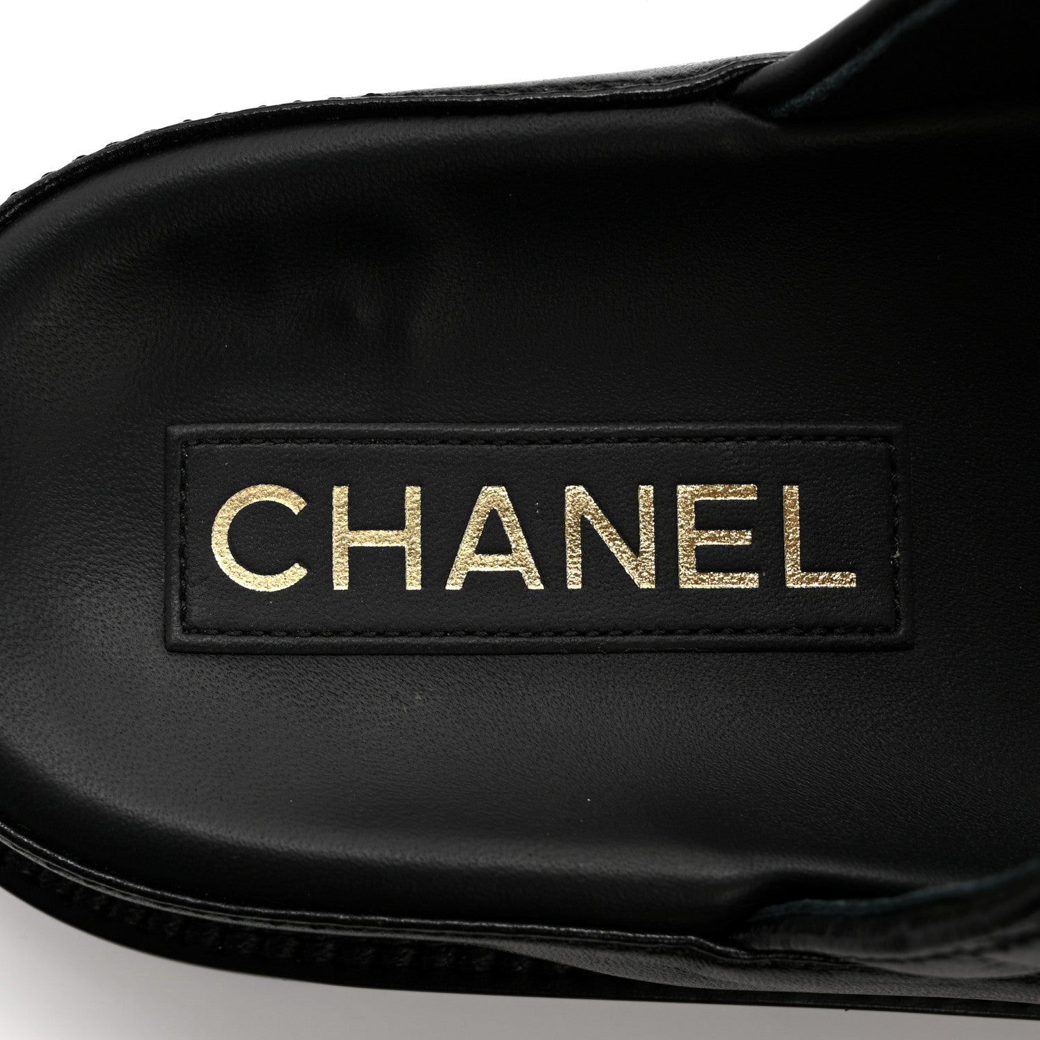 Chanel Lambskin Quilted Velcro Dad Chain CC Slide Sandals 38.5 Black 6 of 9