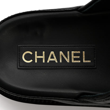 Chanel Lambskin Quilted Velcro Dad Chain CC Slide Sandals 38.5 Black 6 of 9