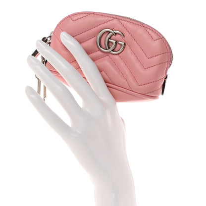 Gucci Calfskin Matelasse GG Marmont Key Pouch Wild Rose 2 of 10