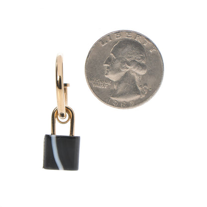 Louis Vuitton Resin Padlock Hoop Earrings Black 2 of 7