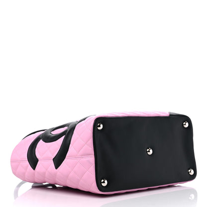 Chanel Calfskin Quilted Large Cambon Tote Pink Black 4 of 10