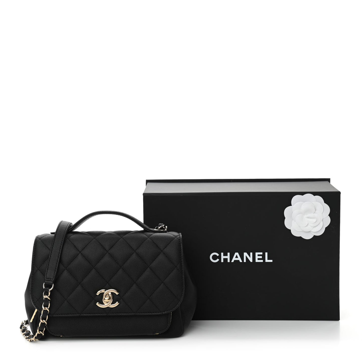 Caviar Quilted Medium Business Affinity Flap Black