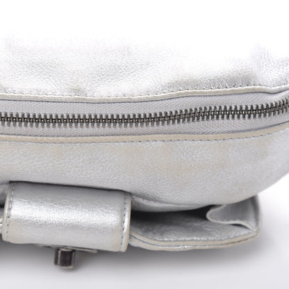 Chanel Metallic Grained Calfskin Quilted Casual Rock Waist Bag Fanny Pack Silver 16 of 18