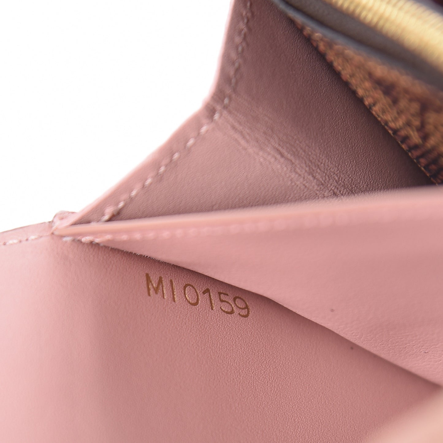 Damier Ebene Croisette Chain Wallet Rose Ballerine