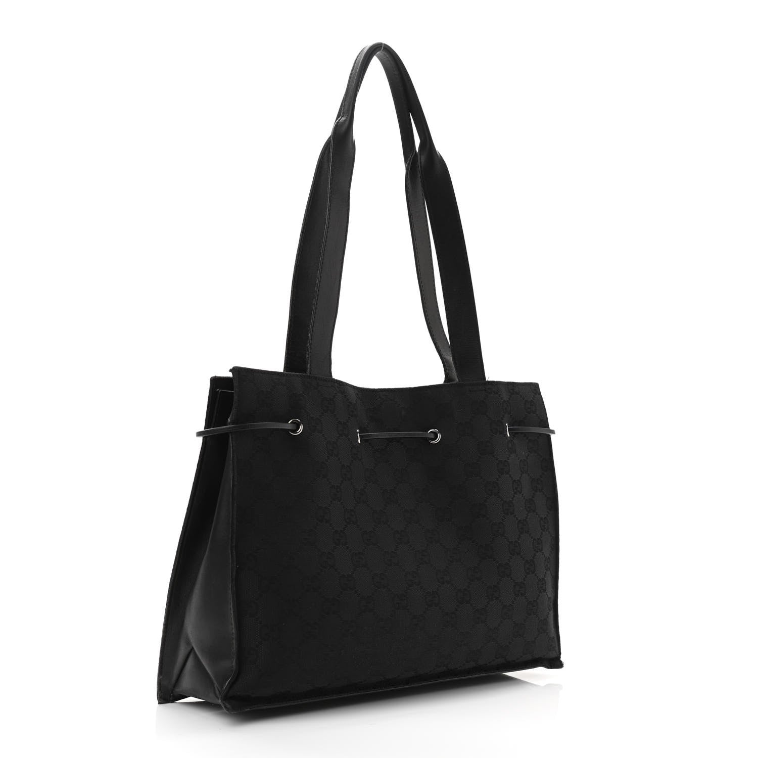 Gucci Monogram Drawstring Bag Black 3 of 12