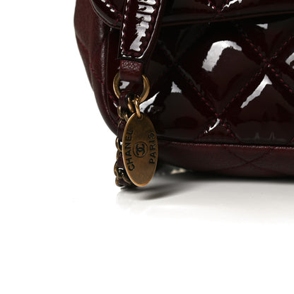 Chanel Patent Goatskin Quilted Medium CC Eyelet Flap Burgundy 14 of 16