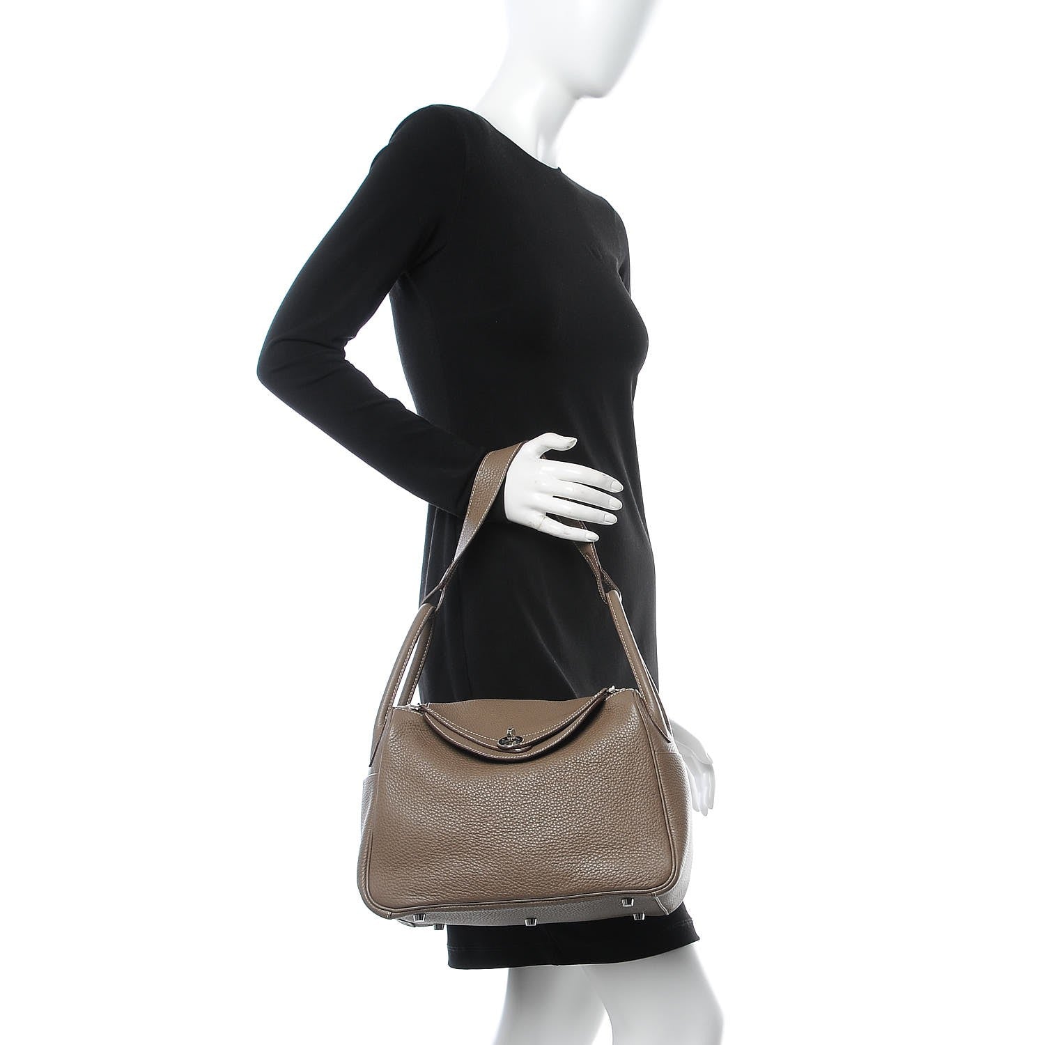 Hermes Taurillon Clemence Lindy 30 Etoupe 2 of 7