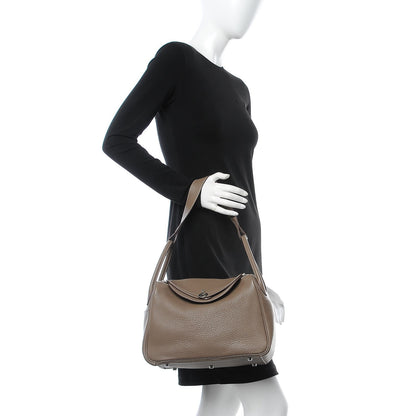 Hermes Taurillon Clemence Lindy 30 Etoupe 2 of 7