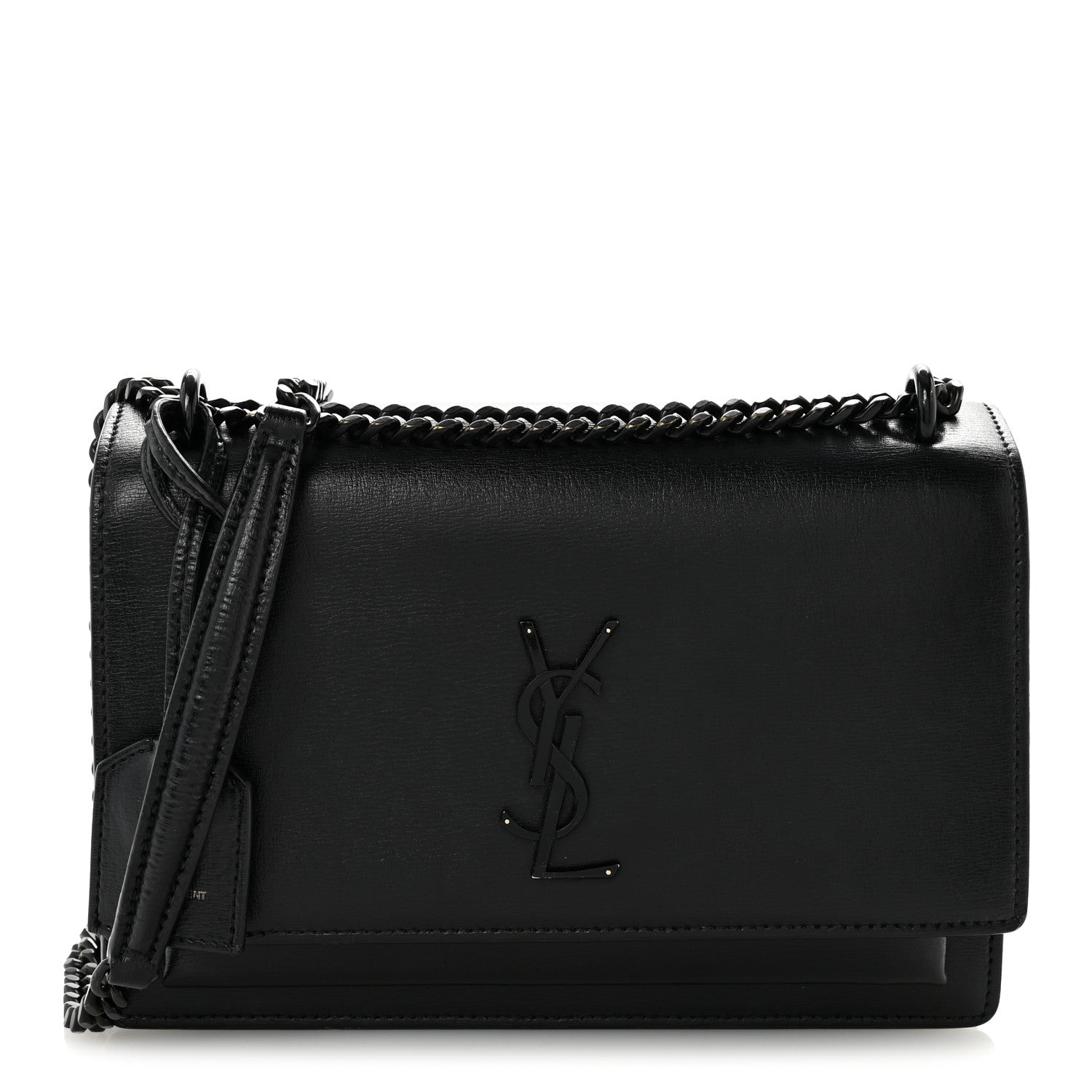 Saint Laurent Calfskin Medium Monogram Sunset Satchel Black 1 of 16