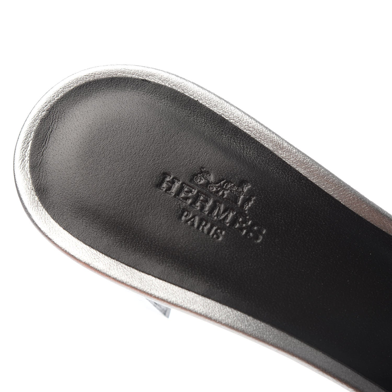 Hermes Metallic Epsom Oasis Sandals 38 Argent 6 of 8