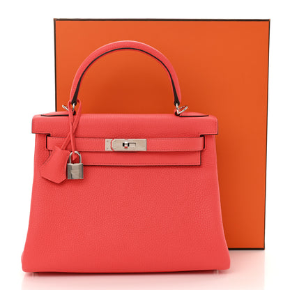 Hermes Taurillon Clemence Kelly Retourne 28 Rose Texas 11 of 11
