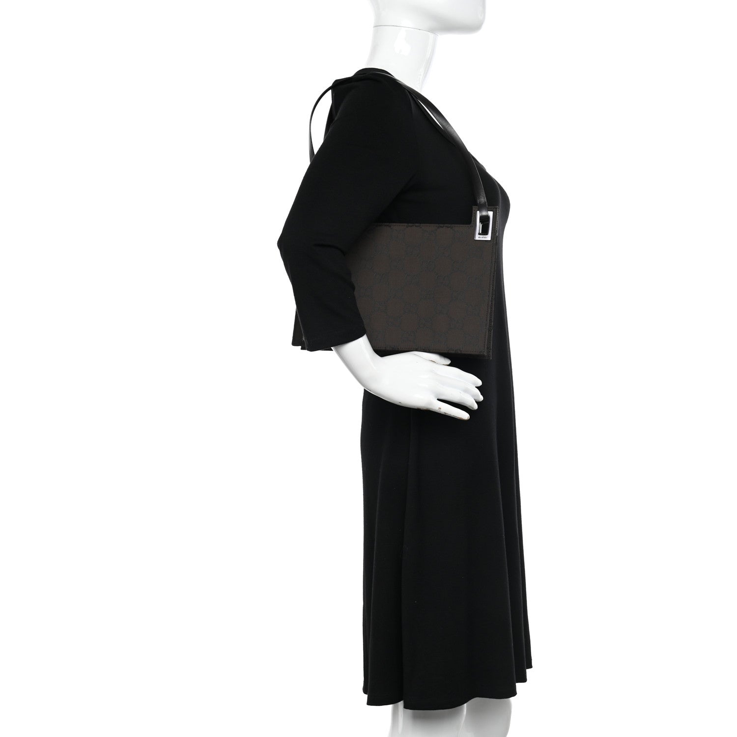 Gucci Nylon Monogram Flat Shoulder Bag Brown 2 of 10