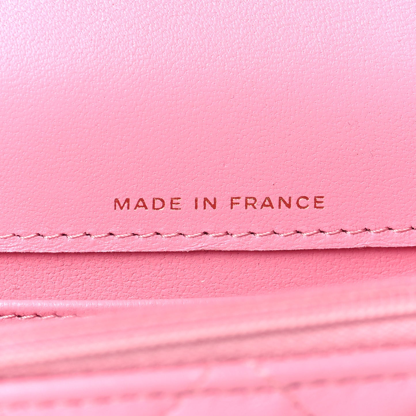 Lambskin Quilted Flap Phone Holder With Chain Pink