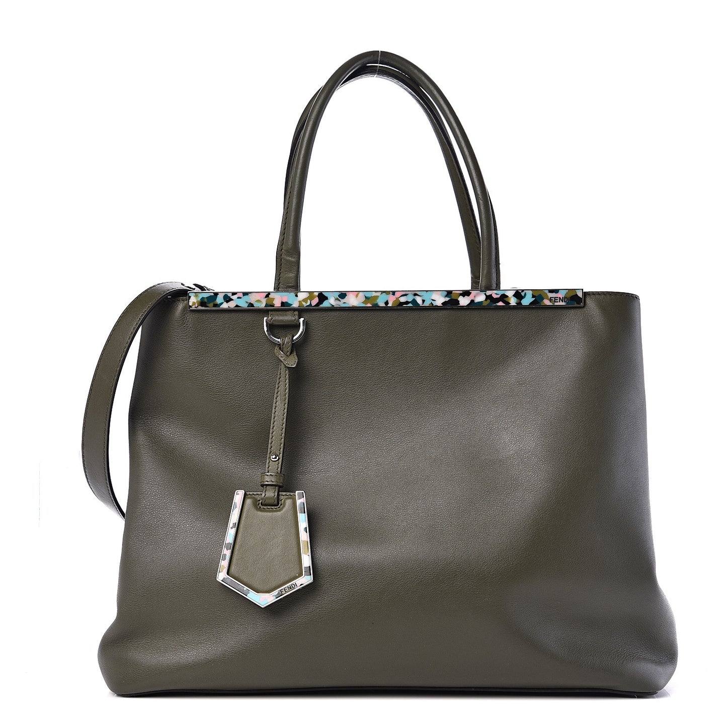 Vitello Dolce Shiny Nappa Plexiglass Granite Regular 2Jours Tote Equatore