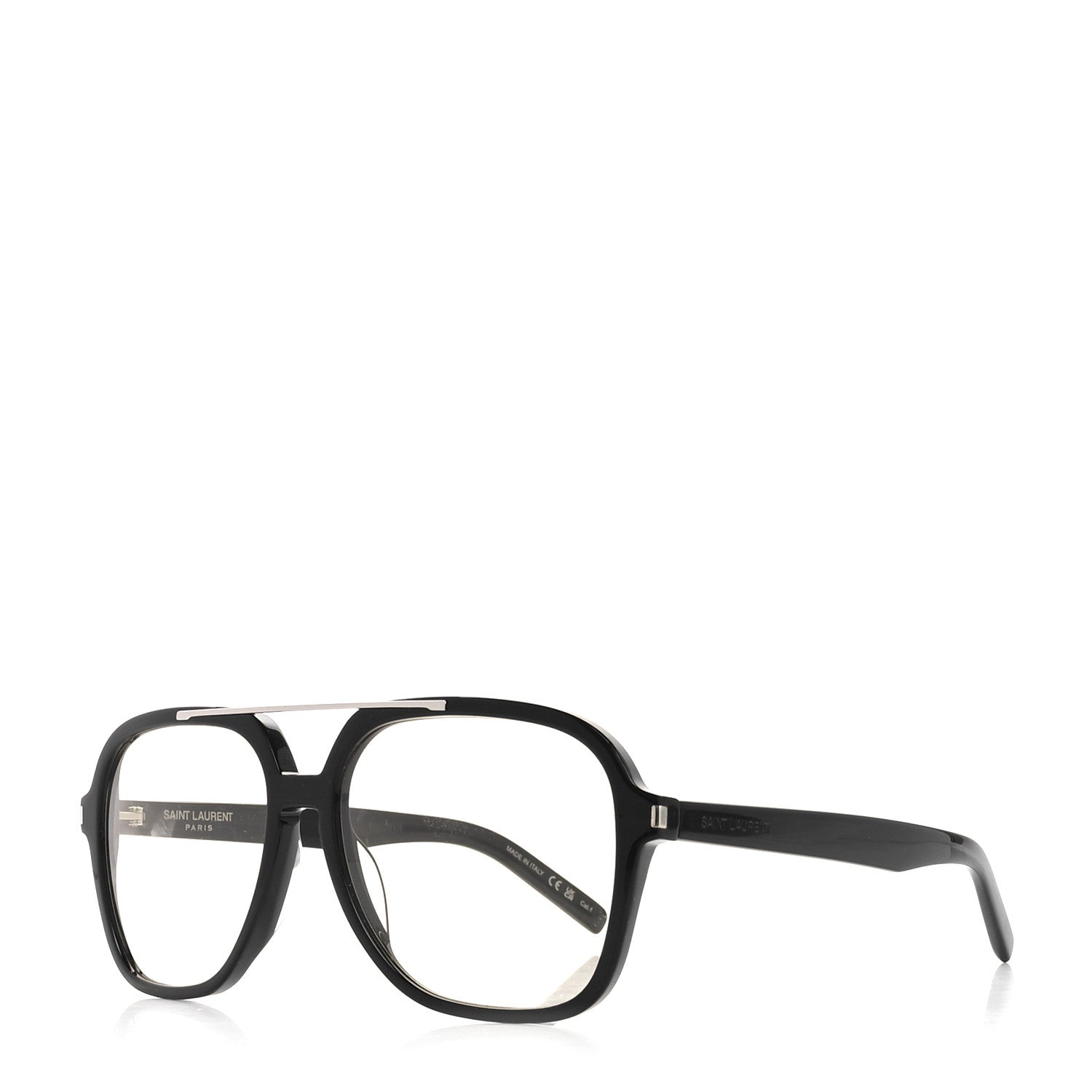 Saint Laurent Acetate Geometric Aviator Sunglasses SL 545 Black 1 of 8