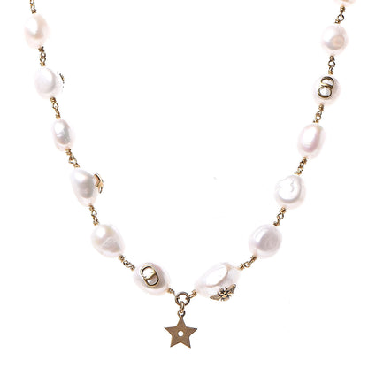 Christian Dior Pearl Tribal Choker Necklace Gold 1 of 5