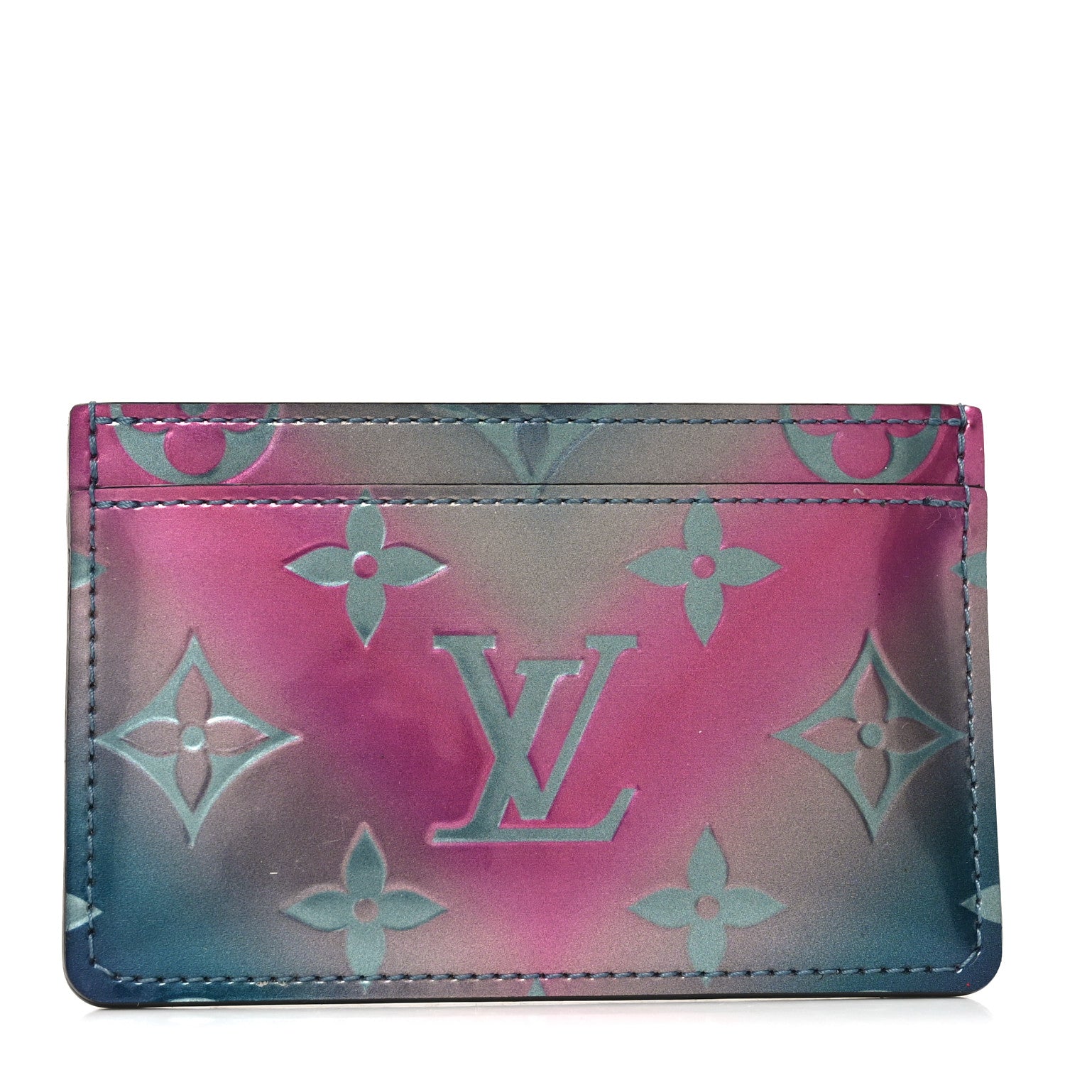 Louis Vuitton Metallic Vernis Degrade Card Holder Blue Pink 1 of 7