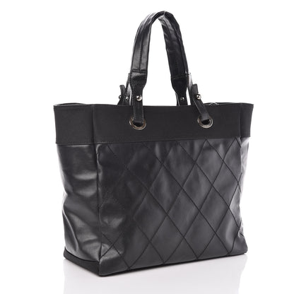 Chanel Coated Canvas Large Paris Biarritz Tote Black 3 of 9