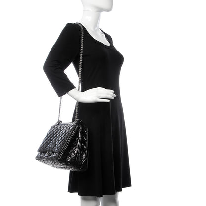 Chanel Metallic Aged Calfskin Quilted Reissue 2.55 Accordion Flap Black 2 of 8