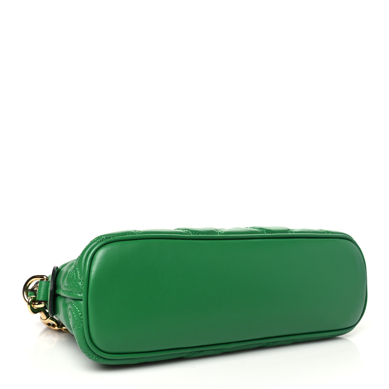 Gucci Calfskin GG Matelasse Small Dome Shoulder Bag Green Natural 4 of 10