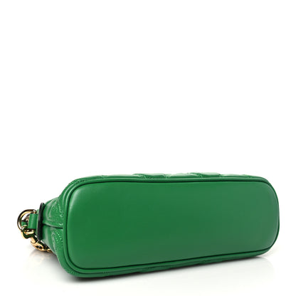 Gucci Calfskin GG Matelasse Small Dome Shoulder Bag Green Natural 4 of 10
