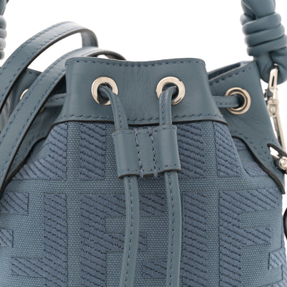 Fendi Canvas Vitello Grace F is Fendi FF Embroidered Mini Mon Tresor Bucket Bag Mirto 8 of 10