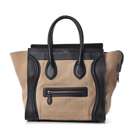 Celine Smooth Calfskin Suede Mini Bi-Color Luggage Navy Dune 1 of 16