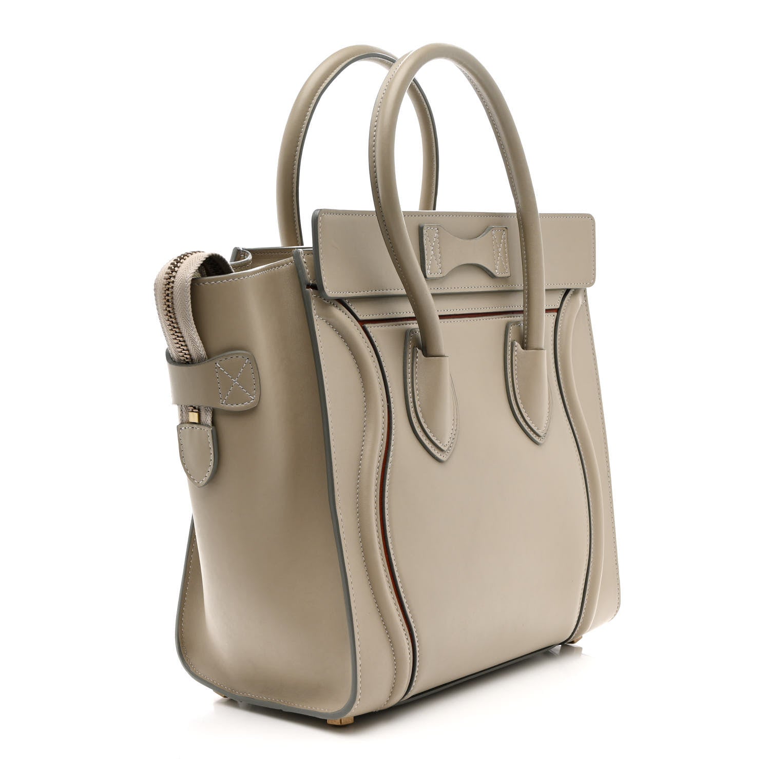 Celine Smooth Calfskin Interstice Micro Luggage Quartz 3 of 10