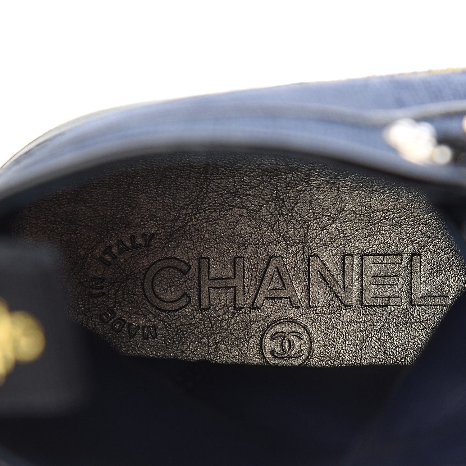 Chanel Fabric Lambskin Lace Up Cap Toe Sneakers 36 Navy Black 7 of 9