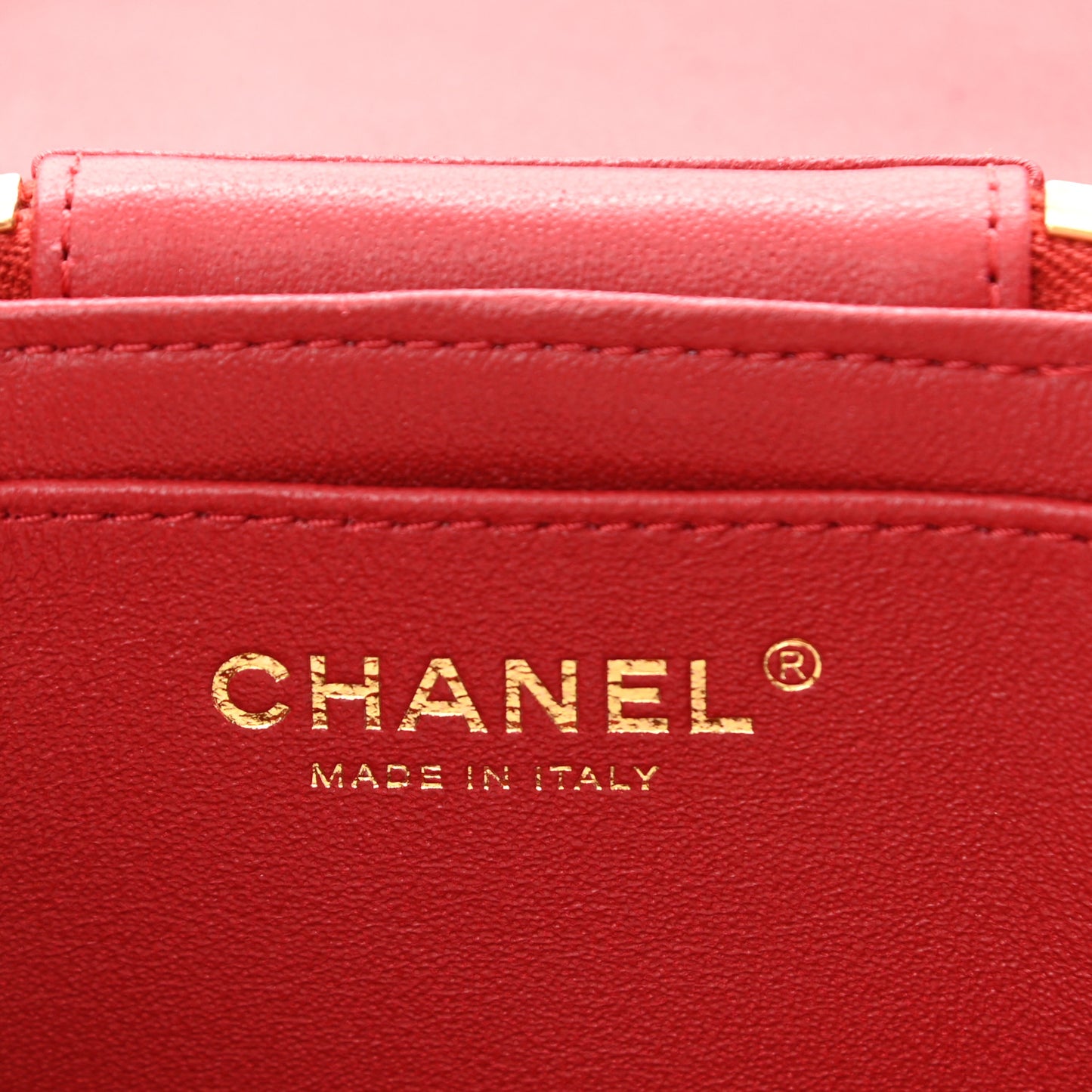 Lambskin Quilted Trendy Vanity Case Red