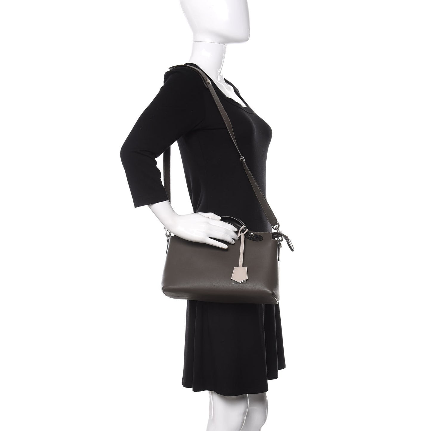 Vitello Dolce 4 Color Medium By The Way Boston Bag Carbone Grigio Polvere Multicolor