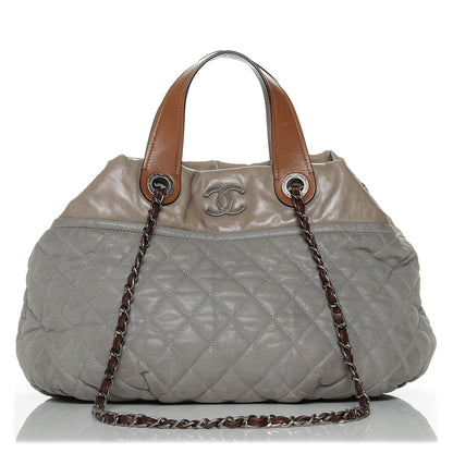 Chanel Iridescent Calfskin Quilted Small In The Mix Tote Grey 1 of 7