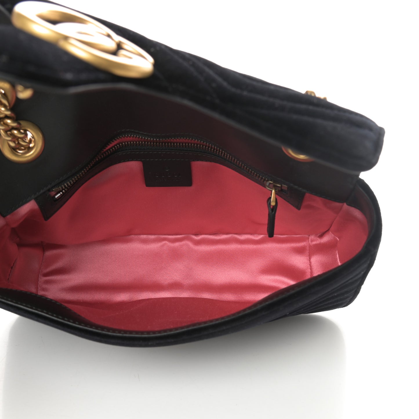 Velvet Matelasse Small GG Marmont Shoulder Bag Black