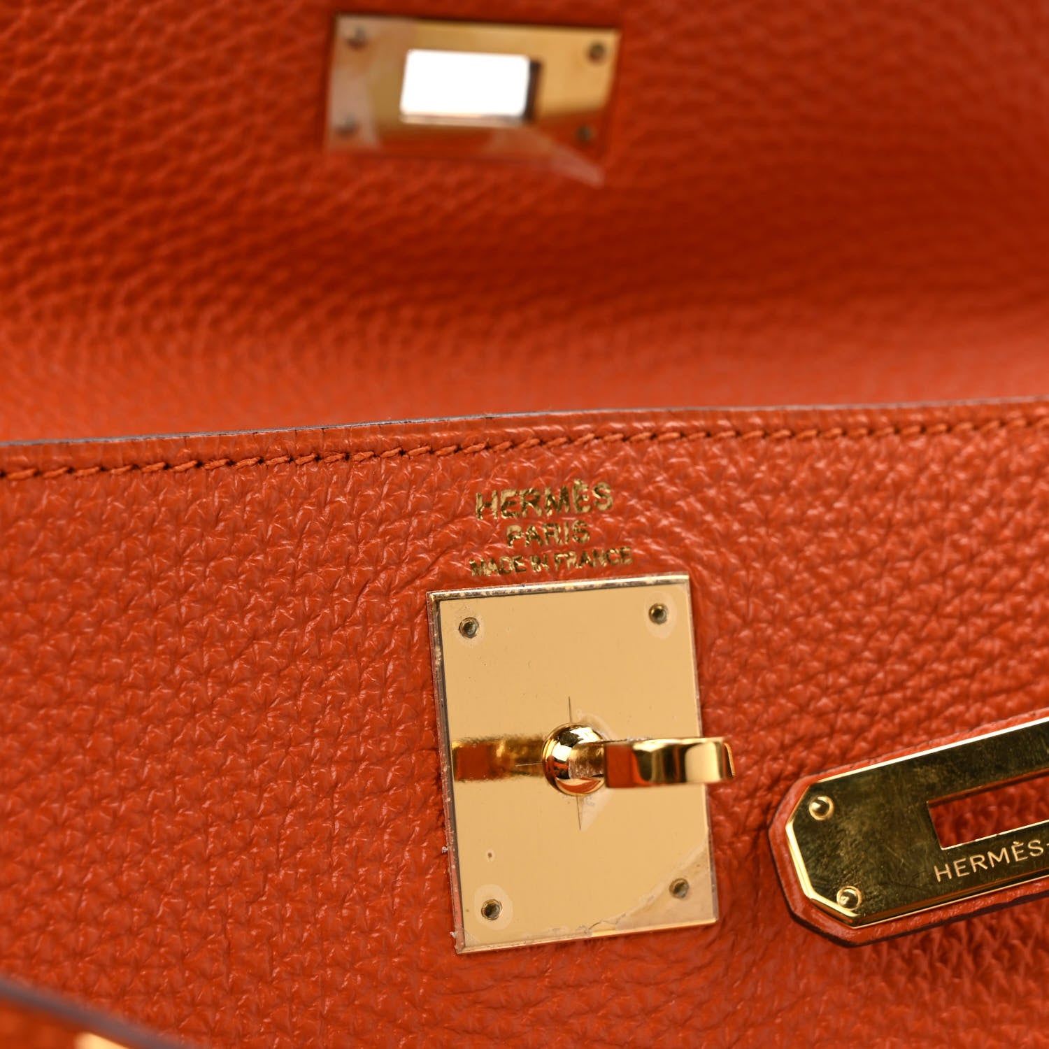 Hermes Togo Kelly Retourne 32 Orange 6 of 9